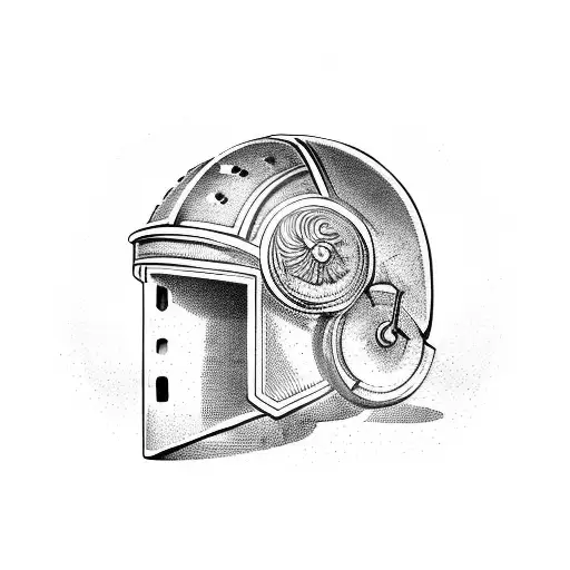 A Roman Gladiator Helmet Adorned With Gym Equipment And Weights
