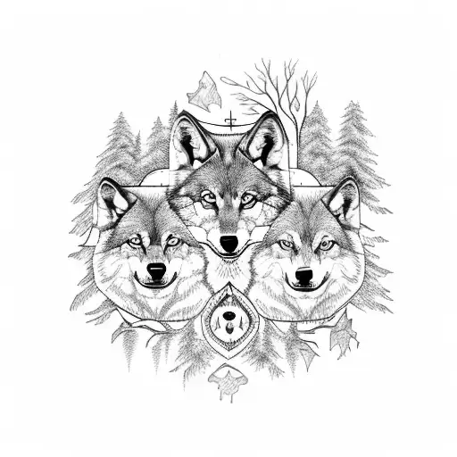 A Family Tree With Wolves As The Branches