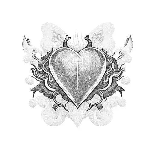 Heart With Fire And Heart That's Melting