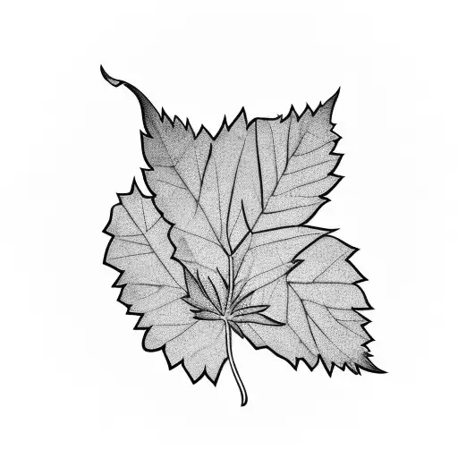 A Weed Leaf With Smoking Lips And A Sassy Mouth In A Blackwork Style
