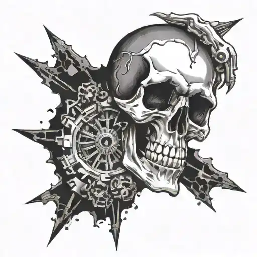 Skull Exploding From Bullet