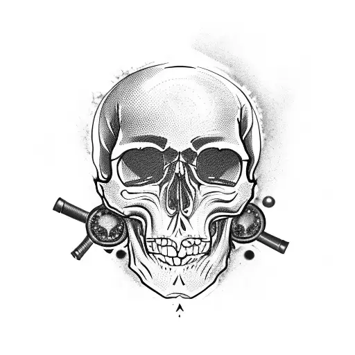 Skull With 3 Bullet Holes