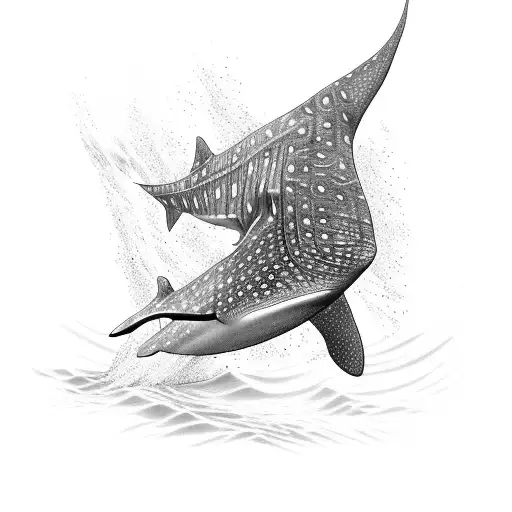 A Majestic Whale Shark Swimming In The Ocean Depths