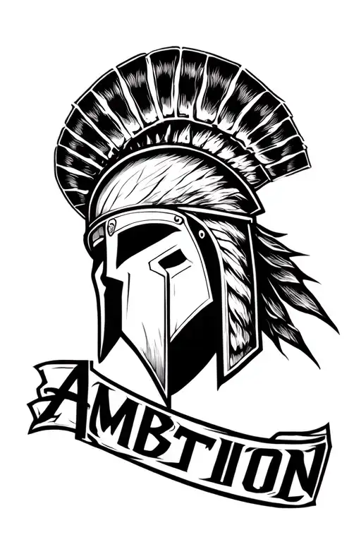 Spartan With The Word Ambition Over It