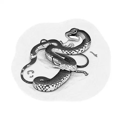 Snake With Junji Ito Drawing Style