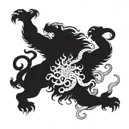 Lion Octopus Fight Scene