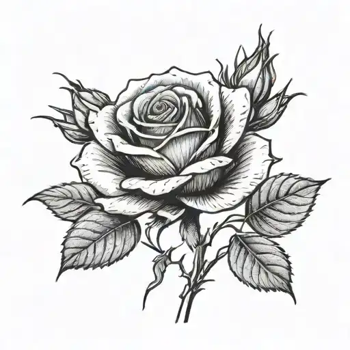 A Black And White Drawing Of A Rose Dates 1963-2023