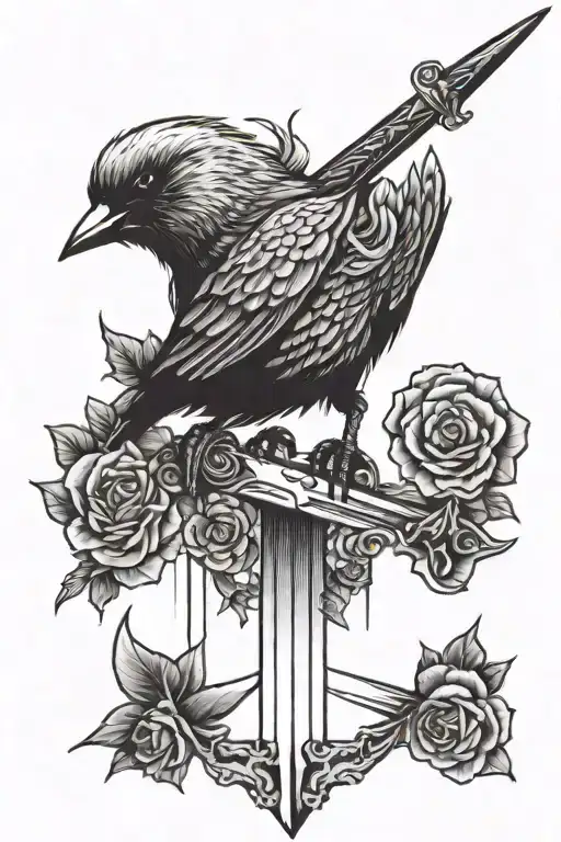 Bird Stabbed With Sword Piercing