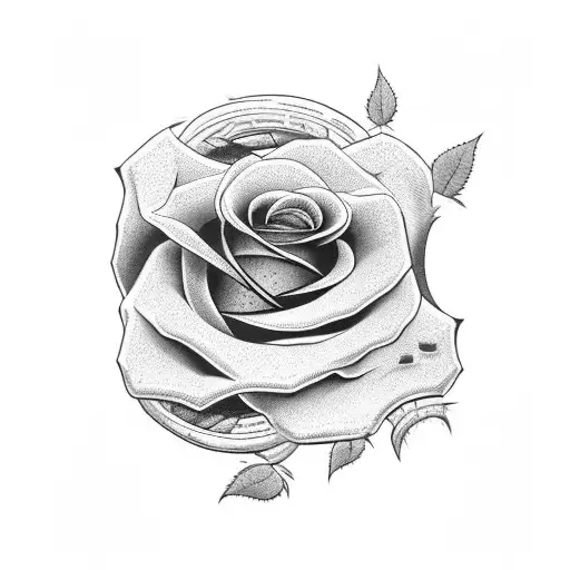 Rose With Snake And Moon