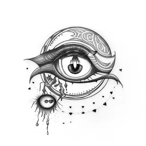 Evil Eye Heart Tear Moon