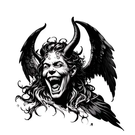 Realistic Angelic Demon Laughing