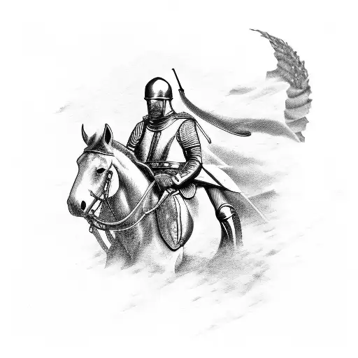 Christian Soldier Riding A Horse