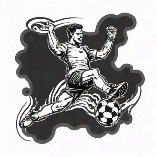A Football Player Kicking A Joint-shaped Ball