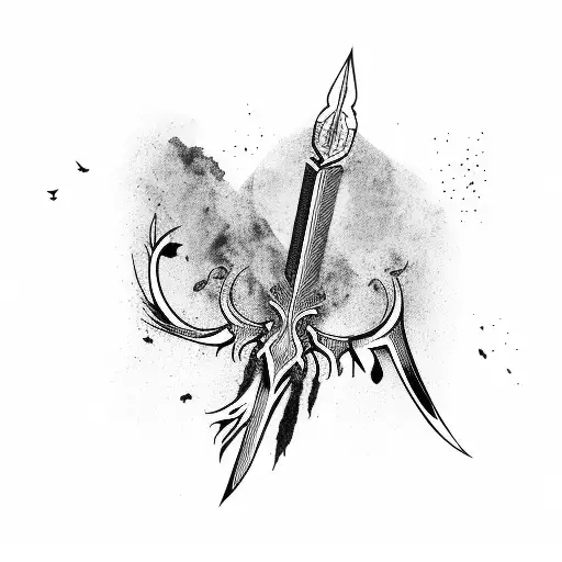 Bloody Dagger Birds Flying Beside Them