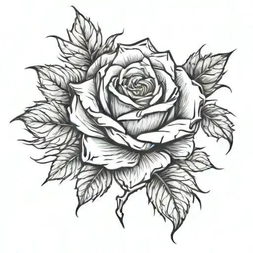 Rose With Branches And Thorns For Forearm Like Ashe Overwatch