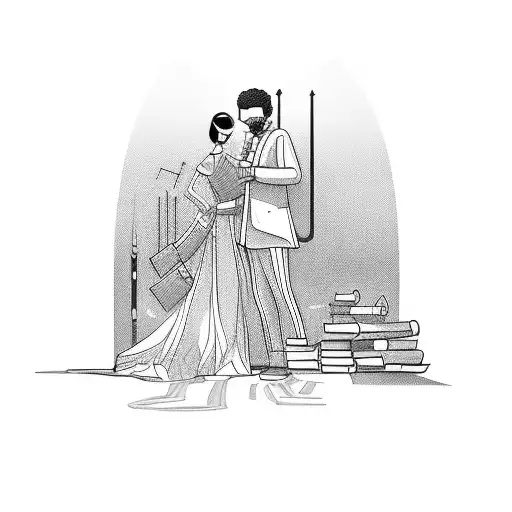 A Library Scene With Ryan Chetty And Maxine Chetty Characters As Book Protagonists