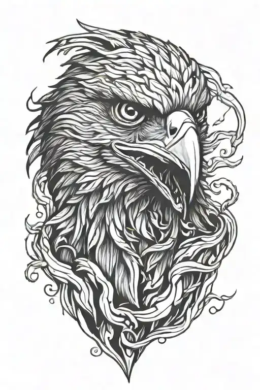Eagle Inside A Human Head Emerging
