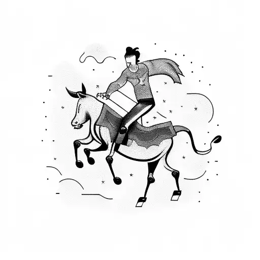 Guitar-playing Rockstar Riding A Mechanical Bull