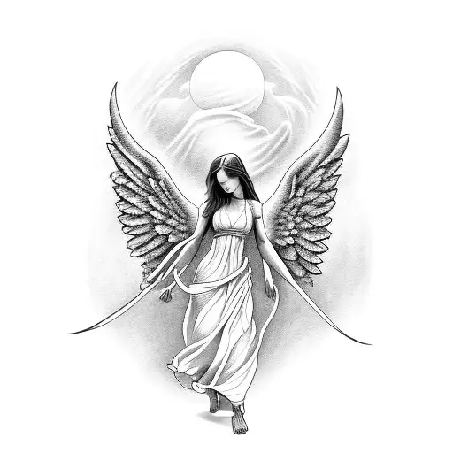 Angel With Money And Basket Ball