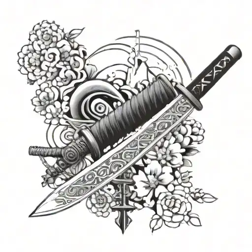 A Samurai Sword Engraved With A Meaningful Quote