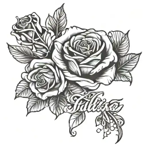 Name Julissa With Rose Intertwined