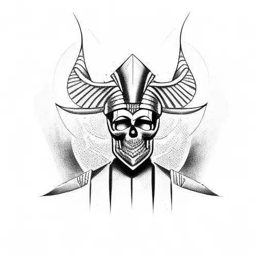 Pharaoh With Skull Face