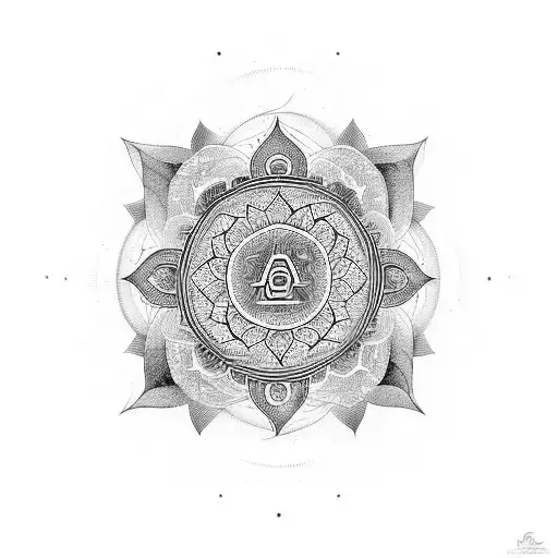 Mandala Design Incorporating Sacred Geometry And Latin Script