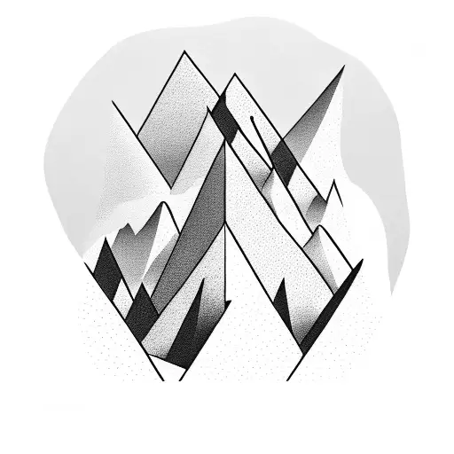 An Abstract Mountain Peak With Geometric Shapes