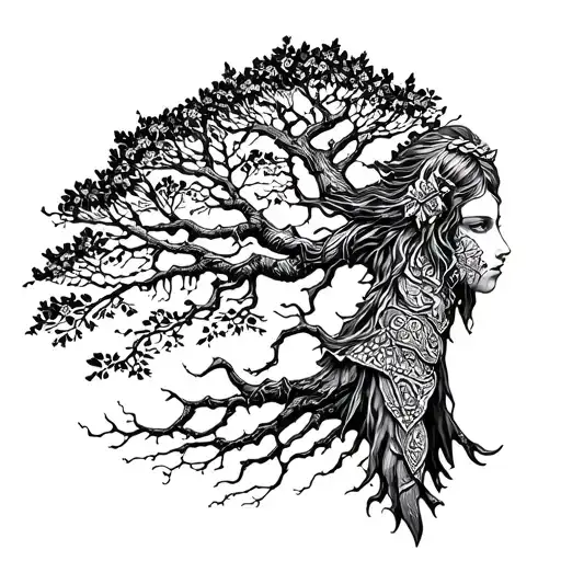 Freya Norse Goddes In Tree