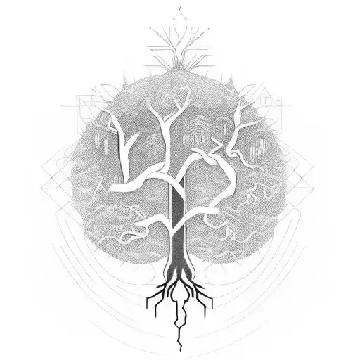 Pulse Symbol Morphing Into A Tree With Your Mother's And Wife's Names As Roots