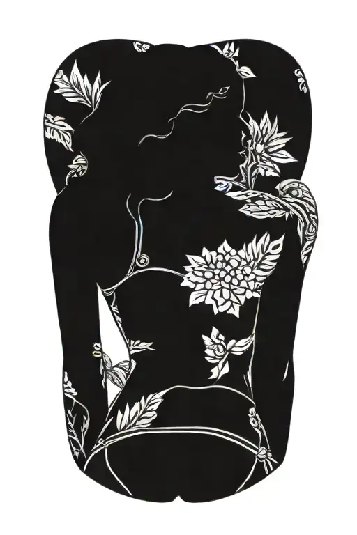 Black Woman Bikini Back Facing