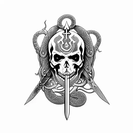 Sword With Skull And Snake