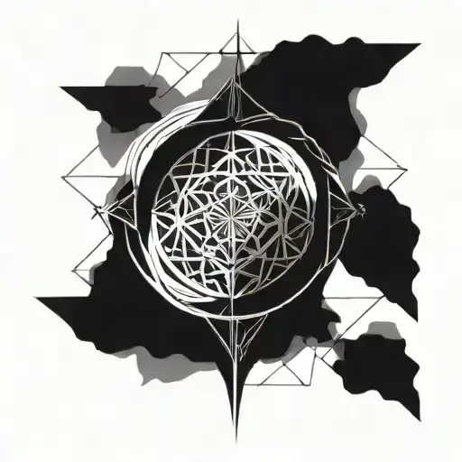 A Geometric Design Incorporating Symbols Of God And Jesus