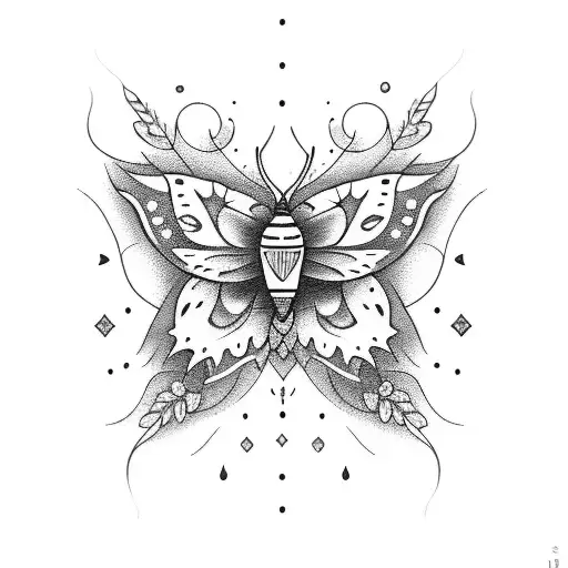 Dagger With Flowers And Moth