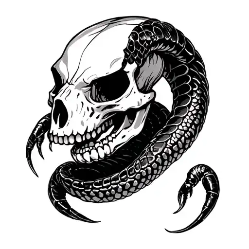 Scorpion Snake Skull