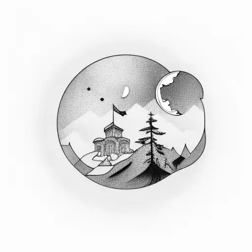 Ornamental Mirror With The Moon In It