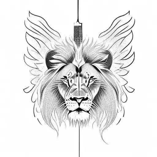 A Lion Playing A Guitar With Wings