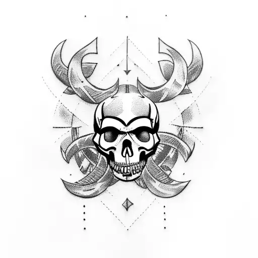 Vikingo Tattoo With A Skull