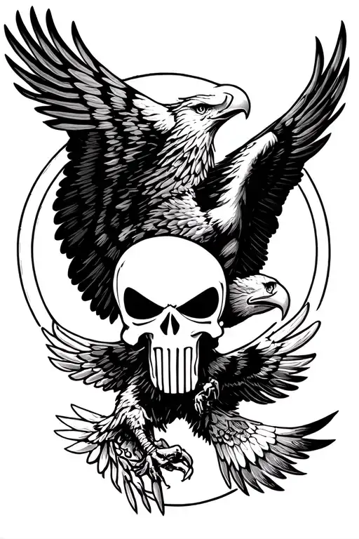 Punisher And Eagle Flying