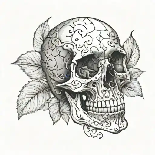 Black And White Realistic Skull