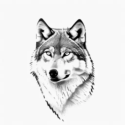 Fullhand Tattoo Of Jungle With A Calm Wolf At The Top