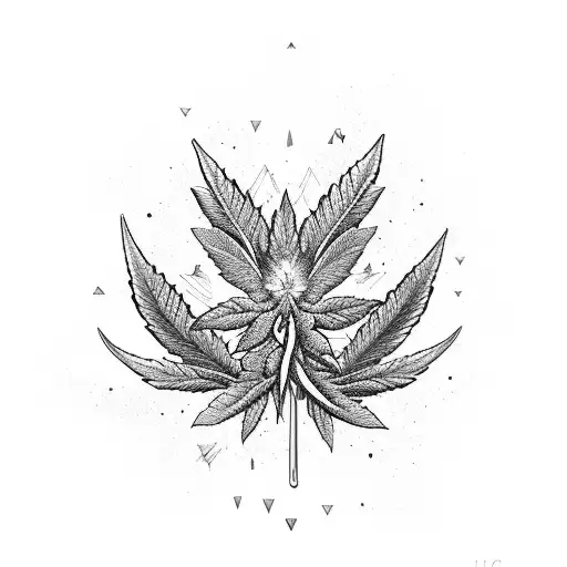 A Majestic Cannabis Plant Intertwined With An Intricate Ak-47 Design