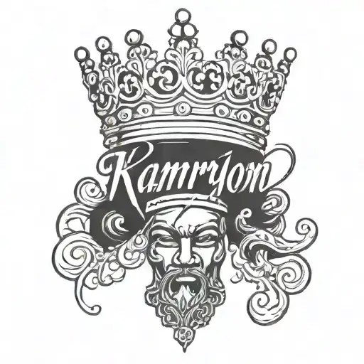 Kamariyon In Cursive With King Crown Above It