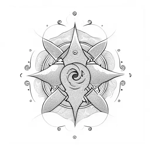 Anchor Flowers Waves Sun Bursts All Seeing Eye