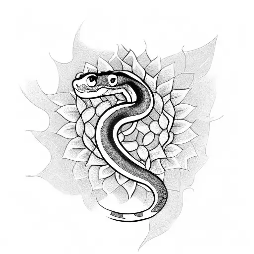 Snake With Sunflower