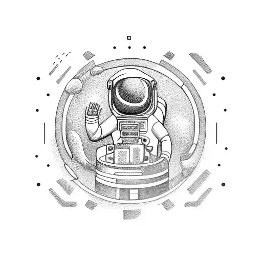 An Astronaut Falling From A Flying Saucer