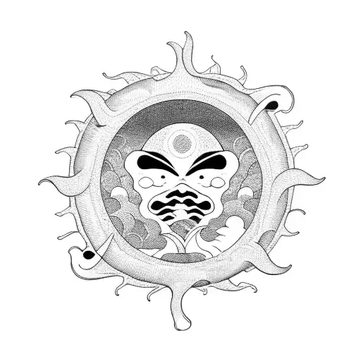 Sun And Ocean On Japonese Style