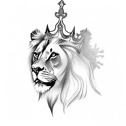 Majestic Lion With A Crown