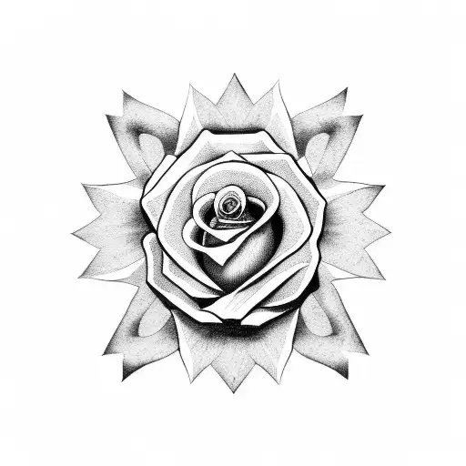 Cross With A Rose Around It