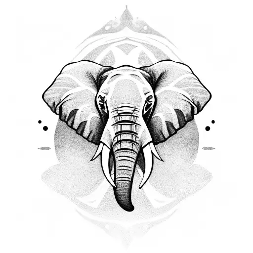 Elephant Warrior And Moon